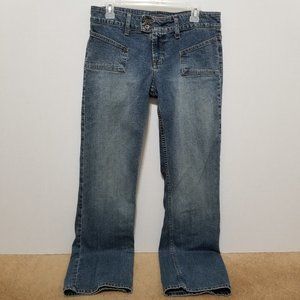 LEI jeans 9 bootcut flare denim Y2K no back pockets stretch 90s early 2000's